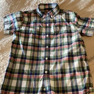 Janie and Jack boys size 16 short sleeve Oxford multi color Oxford cotton shirt